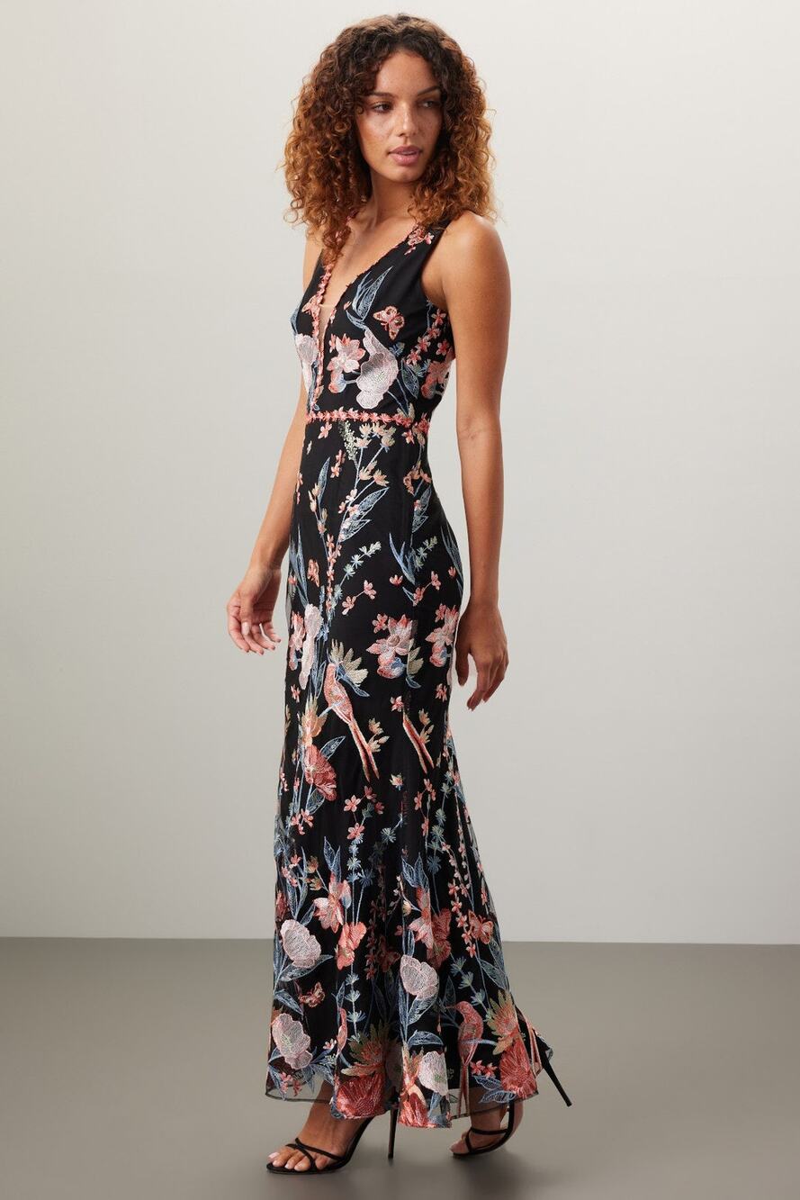 Marchesa Notte - Butterfly Embroidered Gown - Size 12